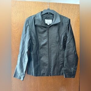 Wilson’s Leather Maxima Black Leather Jacket Women’s L Zip Moto Y2K
